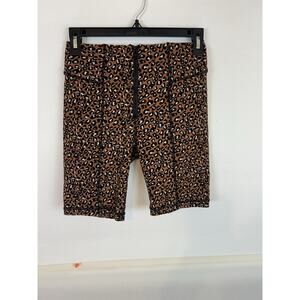 Free People Castle Core Cosplay animal print zip up biker shorts Sz XS